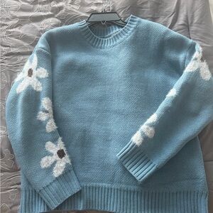 Blue Floral Women's Sweater